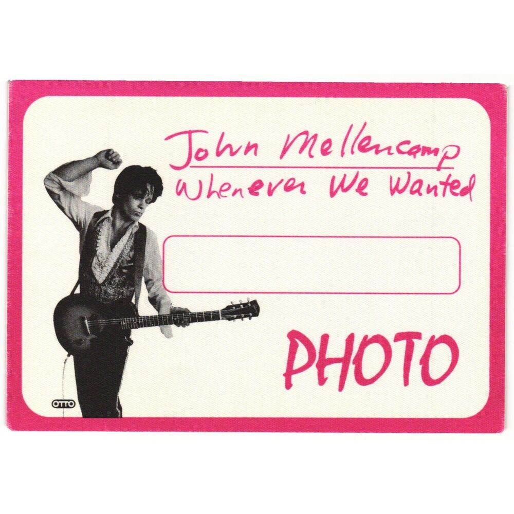 Vintage 1992 John Mellencamp Concert Large Backstage Pass Photo